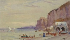 Boats at Corsica, Edward Francis Wells