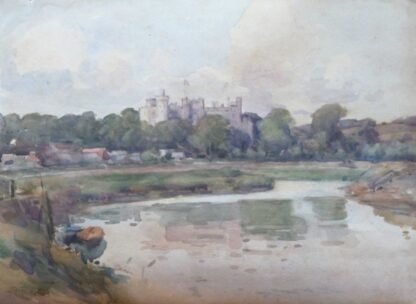 Antique Landscape Painting of Arundel Castle, Sussex, England by John C. Wallis