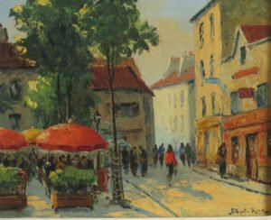 Painting of Paris by Albert Berne (1877-1973). American born artist. Oils on canvas.