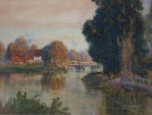 On the Kennet, Henry F Waring , watercolour
