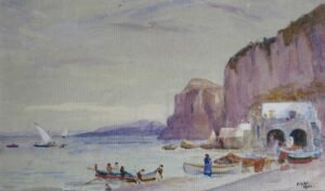 Boats at Corsica, Edward Francis Wells