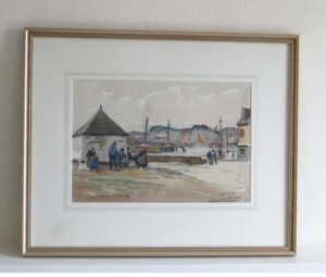 Breton Fishermen, 20th century Watercolour by J. Marce