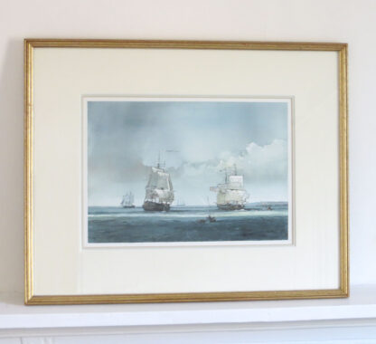 P.J. Ashmore, Watercolour Painting of Tall Ships