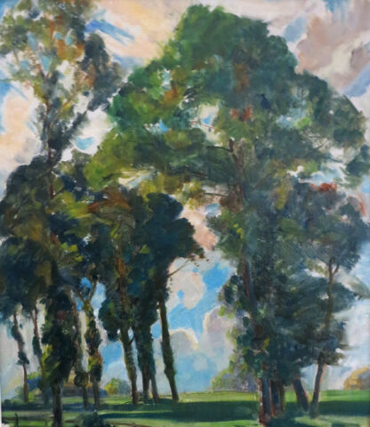 Trees Mid Century/ Edwardian Impressionist landscape painting, oils