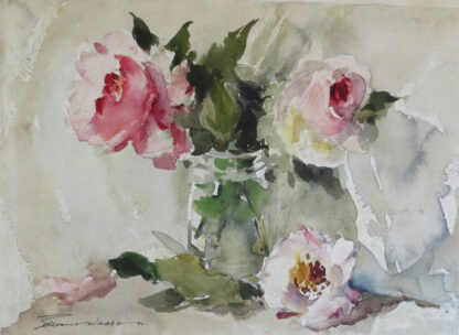 Edward Wesson Roses Botanical Watercolour Painting Still Life