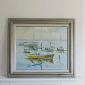 J Dumas Boats Oil Painting