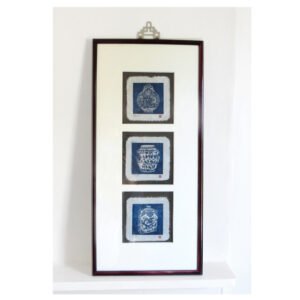 Chinoiserie style painting of pots on rice paper