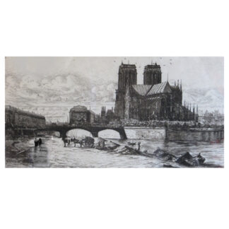 Antique Lithograph of The Apse of Notre Dame (1853–54), by Charles Méryon